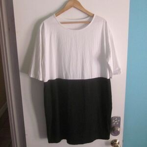 MordenMiss Womens Size 10 Oversized Color Block Dress Fits Size M / L Lagenlook